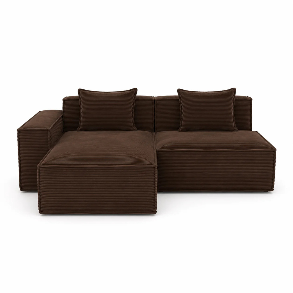Canapé d'angle modulable en velours côtelé – Fuji