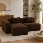Canapé d'angle modulable en velours côtelé – Fuji