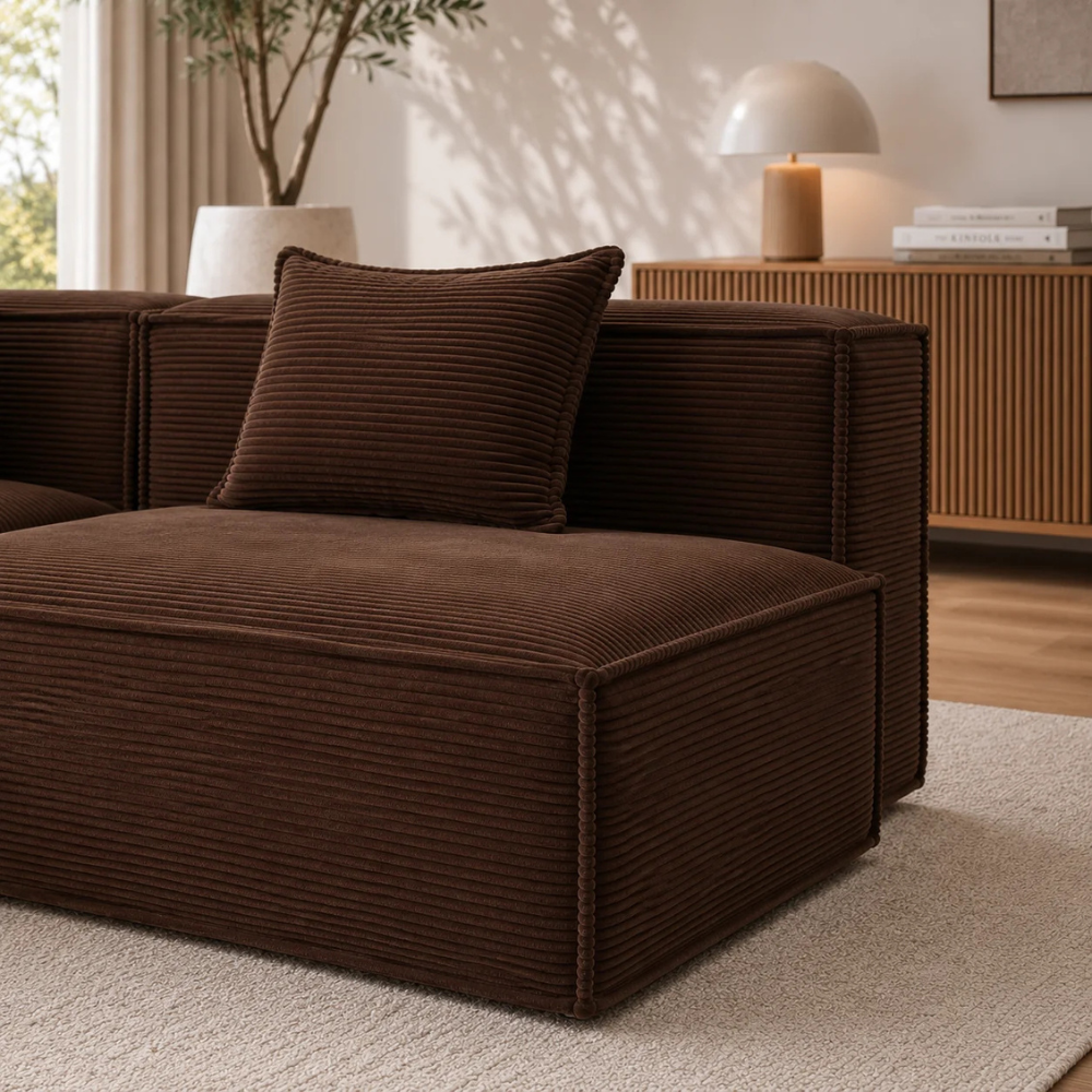 Canapé d'angle modulable en velours côtelé – Fuji