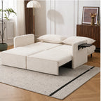 Canapé droit convertible en tissu chenille avec dossier réglable - Milan