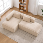 Canapé d'angle modulable en velours côtelé – Fuji