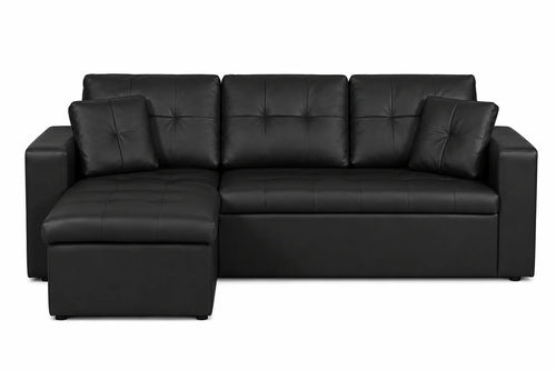 Canapé d'angle réversible convertible avec coffre de rangement en similicuir - Nova