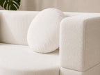 Canapé droit convertible en tissu chenille livré avec deux coussins - Oslo